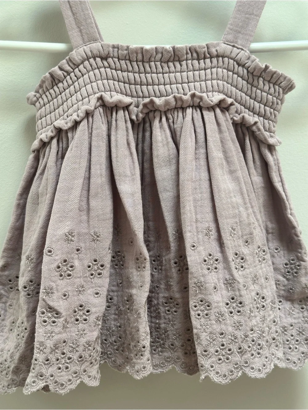 Quincy Mae Mauve/Pale Purple Eyelet Top & Bloomers Set, baby 3-6 months